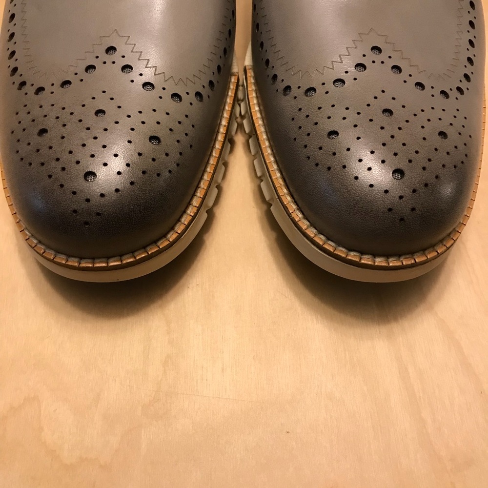 NEW Men’s Cole Haan ZEROGRAND Wing Tip Gray Shoes - Picture 7 of 8